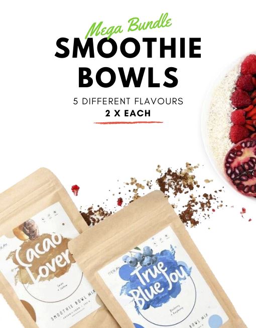 Flavour Mix Bundle - Smoothie Bowls Smoothie Bowls Mix + Porridge Toppings MyRawJoy MEGA MIX BUNDLE | 10 SMOOTHIE BOWLS - 2 OF EACH FLAVOUR 
